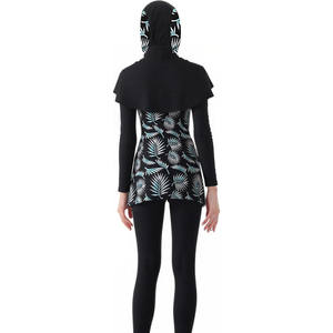 Comfortable Breathable Sustainable Modest <b>Islamic</b> High Cut 2 Piece Burkini Swim Set Crystal <b>Print</b> - Product Image 5