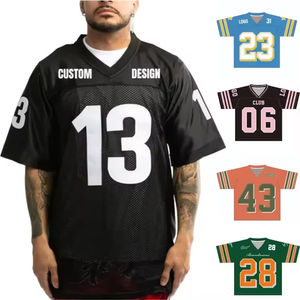 Camiseta Deportiva Corta Personalizada para Hombre, Estilo Vintage, para Fútbol, Baloncesto, Fútbol Americano, con Estampado Retro y Malla - Product Image 3