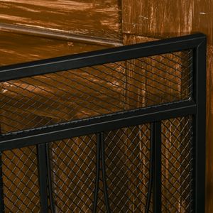 49.5\" X 31.5\" Black 3-Panel Folding Metal Mesh Fireplace Screen <b>Fire</b> Spark <b>Guard</b> for Wood Burning Essential Fireplace Part - Product Image 3