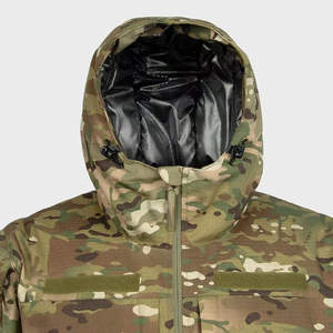 Veste de chasse unisexe printemps style urbain en toile à col montant et capuche, softshell respirante, imperméable, séchage rapide, logo frontal - Product Image 6