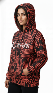 Hoodie unisexe surdimensionné brodé style streetwear contemporain avec impression par sublimation intégrale pour un usage quotidien - Product Image 4