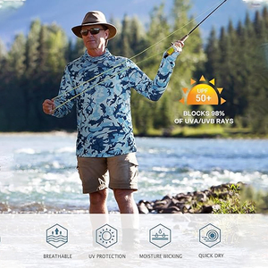 Wholesale Uv Protection Polyester Design Your Own Sport Clothing Wear <b>Sunscreen</b> Clothes Men Hoodies Long Sleeve Fishing Hoodies - Product Image 4