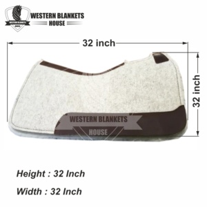 Best Quality Custom Equestrian Saddle <b>Pads</b> Breathable Horse Western Woolen <b>Felt</b> <b>Pad</b> Far Fleece Lining High Quality Leather Horse - Product Image 2