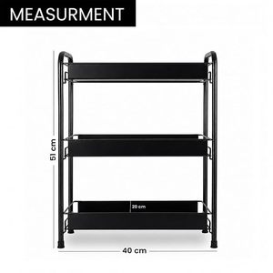 Estante de Especias de Metal Negro de 3 Niveles, Organizador de Almacenamiento para Encimera de Cocina - Product Image 2