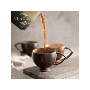 VietChoice Handmade <b>Coconut</b> Bowls <b>Cups</b> Wood Wabi Sabi Style Tableware Gifting Premium High Quality - Product Image 1