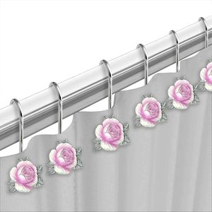 Set di 12 Pezzi per Tenda Doccia Moderna Classica di Lusso con Motivi Floreali e Ganci per Bagno, Arredo Bagno Contemporaneo - Product Image 4