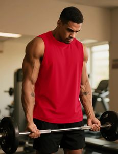 Camisetas sin mangas transpirables para hombre, ropa de gimnasio, para entrenamiento, correr, camisetas de algodón sin mangas, camisetas deportivas de verano para exteriores - Product Image 2