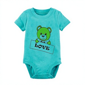 รอมเปอร์ผ้าฝ้ายออร์แกนิคสำหรับเด็กจั๊มสูทผ้าฝ้าย100% จั๊มสูทกระดุมสแนปเสื้อผ้าเด็กแนวแฟนซีสำหรับฤดูร้อนอายุ18เดือน - Product Image 1