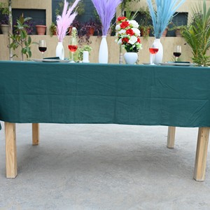 Solid Color Cotton <b>Tablecloth</b> <b>Rectangle</b> Minimalist Outdoor Washable Woven Dining Table Cover Green - Product Image 2