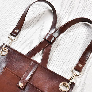 Tablier en cuir noir fait main pour barbier, en cuir de vache véritable avec sangle réglable, tablier en cuir pour salon - Product Image 3