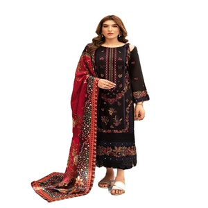 Liquidación: Salwar Kameez Ramsha de Algodón Puro con Bordado Intenso, Diseño Étnico Moderno, Estilo Indio-Pakistaní para Mujer, Venta al Por Mayor - Product Image 1