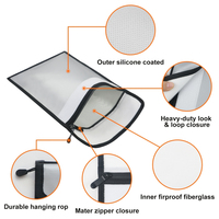 Pochette de rangement résistante au feu et à l'eau sac de documents d'argent étanche porte-monnaie ignifuge pochette de protection pour document d'argent