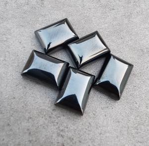 Hématite naturelle, forme rectangulaire, cabochon à dos plat, pierre précieuse calibrée pour bijoux - Product Image 2