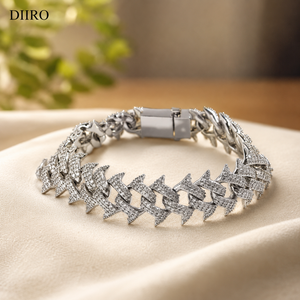 Hip Hop Style Iced Out Moissanite Bracelet <b>for</b> Women and <b>Men</b> 925 Sterling Silver Round Brilliant Cut Jewelry - Product Image 1