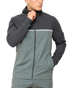 Most Selling Plain <b>Men</b> Winter Woven Satin Windbreaker <b>Jacket</b> and Shorts Set Custom Made 2 Piece Streetwear - Product Image 3