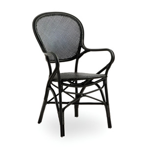 Sillas de ratán negras, muebles esenciales para la cena, silla de comedor artesanal de la más alta calidad - Product Image 1