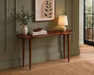 Mesa Consola de Madera Sólida para Sala de Estar, Entrada, Pasillo, Mesa Lateral para Sofá, Mueble Decorativo para el Hogar - Product Image 5