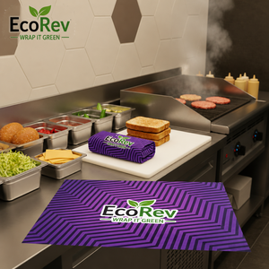 Papel de Aluminio Aislante con Diseño de Panal de Abeja EcoRev, Impreso a Medida, de Grado Alimenticio, Suave, para Envolver Hamburguesas (Hojas Precortadas) - Product Image 1