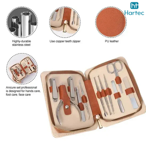 Travel Size Professional Stainless Steel Manicure and Pedicure Set Matte Finish Cuticle Nipper Nail Clipper Grooming Kit - Product Image 3