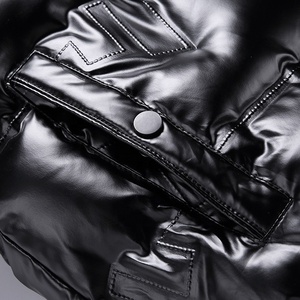 Manteau d'hiver surdimensionné pour homme, vente en gros, veste à bulles noire et brillante - Product Image 6