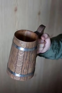 Taza de Madera Artesanal Ecológica Minimalista, Jarra de Madera de Diseño Moderno para Cerveza, Envío Gratis para Fiestas - Product Image 6