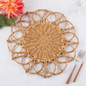 Wholesale Rattan Placemat Charger Natural <b>Woven</b> Eco-Friendly Table Mats Custom Size for Dining Table Home Decor FBA KingCraft - Product Image 6