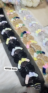 Dentelle brodée écologique de qualité supérieure avec motif floral en trois combinaisons de couleurs pour vêtements de mode - Vente en gros et fournitures pour expositions - Product Image 4