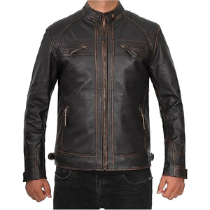 Genuine Leather Cow Skin Hooded Racing <b>Jacket</b> Wholesale <b>Winter</b> Protective Wear Front-Pockets Customized Plus Size <b>Jacket</b> Men - Product Image 6