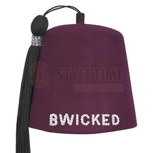Gorro Fez Masónico Profesional para Funciones de Logia, Gorro Fez Masónico Rojo Tradicional con Bordado - Product Image 2
