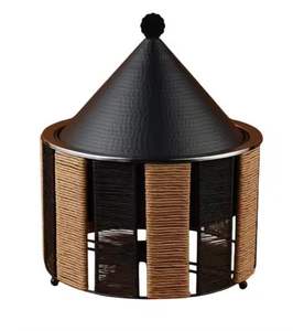 Plat de service conique de luxe en acier inoxydable avec base tressée pour buffet, chauffe-plats, pot de service pour traiteur, hôtel, restaurant, table - Product Image 1