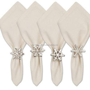 Silver Leaf Design Napkin Rings Housewarming Christmas Event Supplies Party Decoration Tableware Napkin Ring <b>Set</b> of 4 - Product Image 2