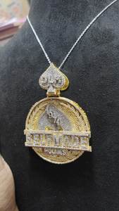 Colgante de Lujo Estilo Hip Hop Rapper con Letra Personalizada, Chapado en Oro sobre Plata 925, con Moissanita VVS, Diseño Circular Bicolor, para Fiesta - Product Image 4