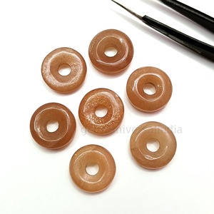 Piedra de luna de durazno natural tallada a mano de 15 mm, gema suelta para fabricación de joyas, precio al por mayor, suministros a granel - Product Image 6