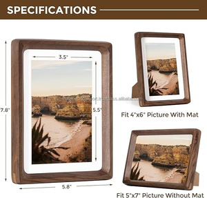 Hot Selling U-Shape Vertical Frame 12.7*17.8cm Solid Beech Wood Photo Frame with Acrylic Picture Base - Product Image 5
