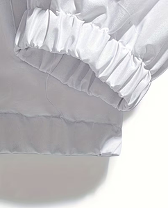 White Cotton Shirt Collar Close-Up Smooth Fabric Detail - Product Image 3