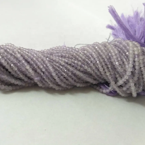 Cuentas de piedras preciosas facetadas de corte redondo Micro de cuarzo lavanda Natural cuentas de cuarzo púrpura de calidad AAA fabricación de collares artesanías de joyería - Product Image 2