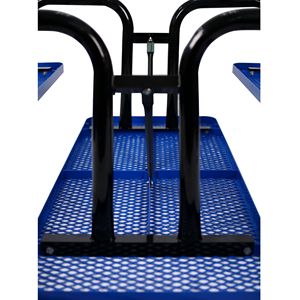 Tavolo da Picnic Rettangolare in Acciaio BLU da 6 Piedi per Esterni con Palo per Ombrellone, Set da Giardino - Product Image 5