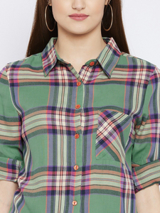 Camisas de Franela para Mujer al por Mayor, Camisa de Franela con Botones para Mujer, Estilo Urbano, Moderno y Casual, con Logotipo Frontal, 100% Algodón - Product Image 5