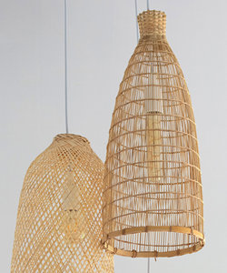 Handwoven Bamboo Basket Chandelier Rustic Farmhouse Pendant Light Natural Woven <b>Ceiling</b> Lamp Eco Friendly Supplier - Product Image 5