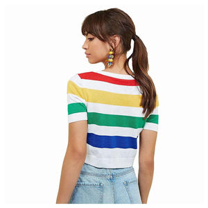 T-shirt court à manches courtes pour femme en jersey doux, coupe ajustée, tendance estivale, style streetwear - Product Image 3