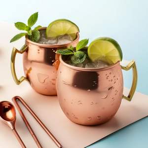 Taza Moscow Mule de Cobre Puro 100% Martillado de Alta Calidad con Asa, Vaso de Cerveza, Accesorio de Bar y Cocina para Fiestas - Product Image 1