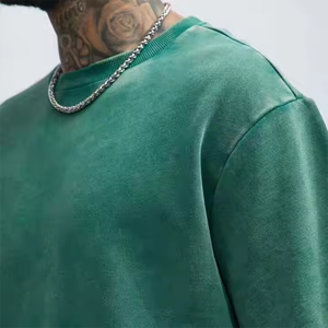 Camiseta Corta de Estilo Vintage para Hombre, Cuello Acanalado, 320 g/m², Lavado Ácido, Corte Holgado - Product Image 4