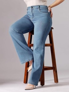 Abdul Royal World Export Women's <b>Boot</b> Cut Denim Jeans Cotton Fabric Eco-Friendly Color Fade Proof Mid Waist Regular Fit Vintage - Product Image 1