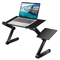 Table pliable en alliage d'aluminium pour ordinateur portable, bureau à domicile, voyage, avec plateau pour souris, plateau pour petit-déjeuner, pour ordinateurs portables, tablettes