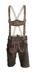 Shorts bavarois pour hommes, taille haute, motif floral brodé, boutons, en cuir, Lederhosen, Trachten, Shorts bavarois - Product Image 3