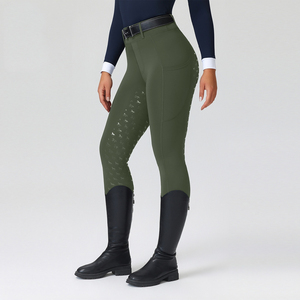 Pantalon d'équitation personnalisé OEM/ODM respirant, séchage rapide, anti-transpiration, unisexe, taille mi-haute élastique en silicone, braguette zippée, antidérapant - Product Image 3