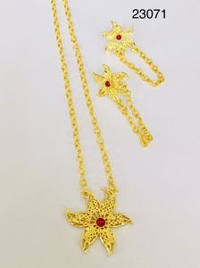 ชุดเครื่องประดับ MOLL JEWELLERS สไตล์อินเดียทันสมัย ชุบทอง 24K ทำจากโลหะผสมสังกะสี ประดับดอกไม้และเพชรซิร์คอน เหมาะสำหรับผู้หญิง เป็นของขวัญสำหรับงานหมั้นหรืองานแต่งงาน-Third - Product Image 6