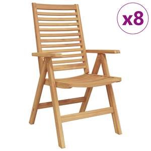 Juego de 8 Sillas de Jardín de Madera de Teca Sólida, 52 x 64.5 x 108 cm, Color Marrón - Product Image 2