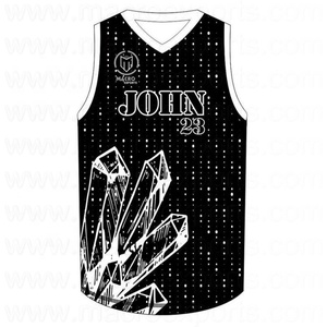 ชุดบาสเก็ตบอลสีตามสั่ง ระบายอากาศได้ดี พิมพ์ลายด้วยความร้อน ผ้าสแปนเด็กซ์/โพลีเอสเตอร์ เสื้อกั๊กและเสื้อท่อนบน ไซส์ใหญ่ แห้งเร็ว - Product Image 5