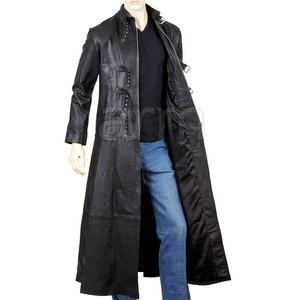 Abrigo Largo de Cuero de Alta Calidad, Chaqueta de Cuero con Logotipo Personalizado, Ropa de Moda, Abrigo Largo de Cuero para Hombre - Product Image 3
